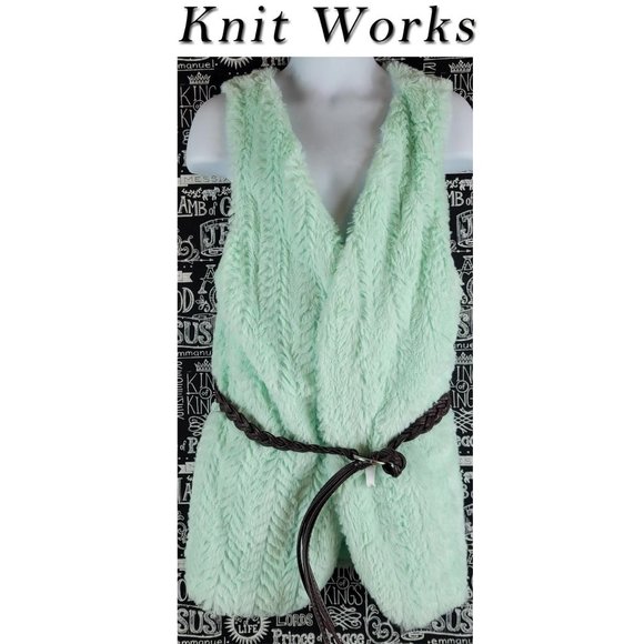 Knit Works Faux Fur Vest Size Small NWT